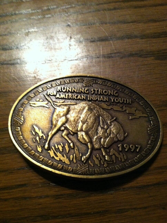 BELT BUCKLE - 1997: RUNNING STRONG FOR AMERICAN INDIAN YOUTH