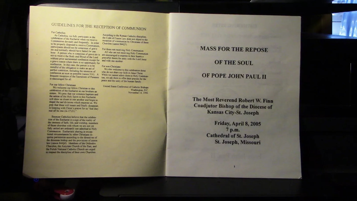 Mass for the Repose of the Soul of Pope John Paul II 1920-2005