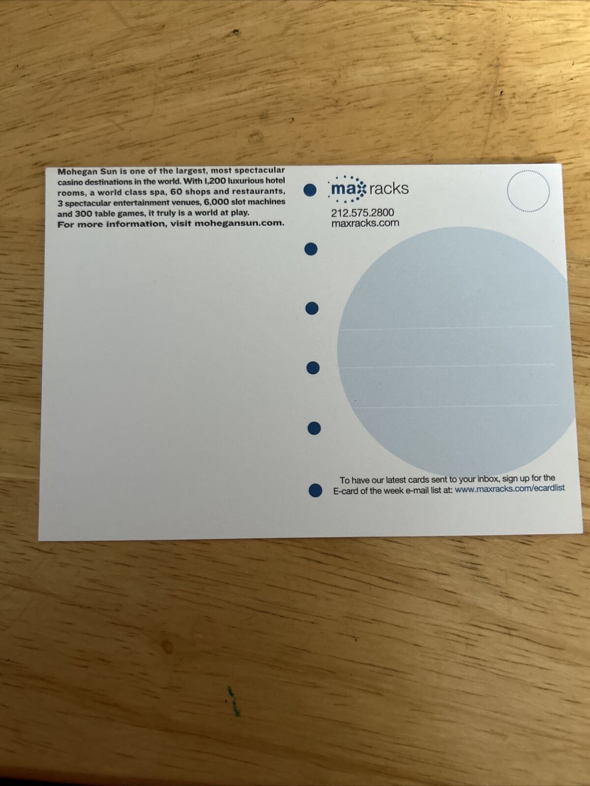 "You. Me. Ben & Jerry. Let's have a foursome." Mohegan Sun Post Card