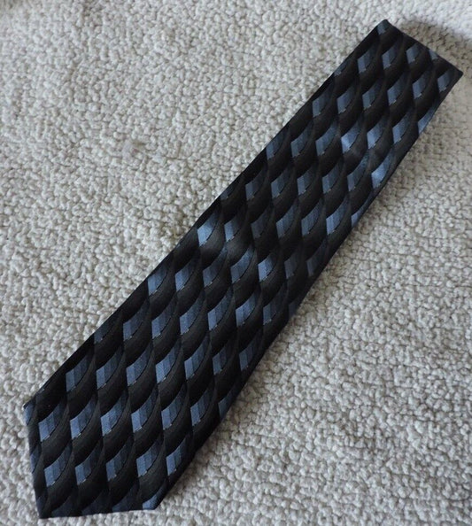 Blue and Black Silk Men's Tie