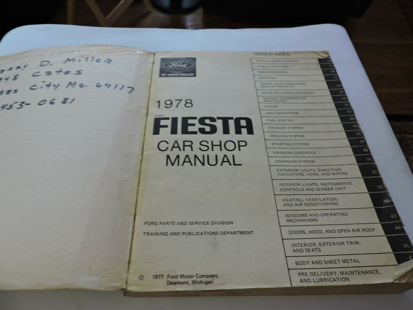 SERVICE MANUAL: 1978 FORD FIESTA CAR SHOP MANUAL & SUPPLEMENT
