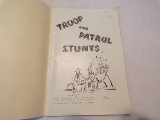 Vintage Boy Scouts of America Troop and Patrol Stunts Pamphlet 1953