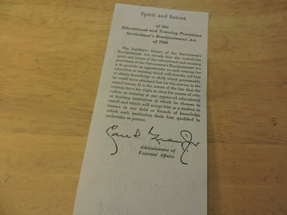 YOUR ANSWERS ABOUT EDUCATION AND TRAINING:  REVISED JUNE 1, 1948, VETERANS ADMIN