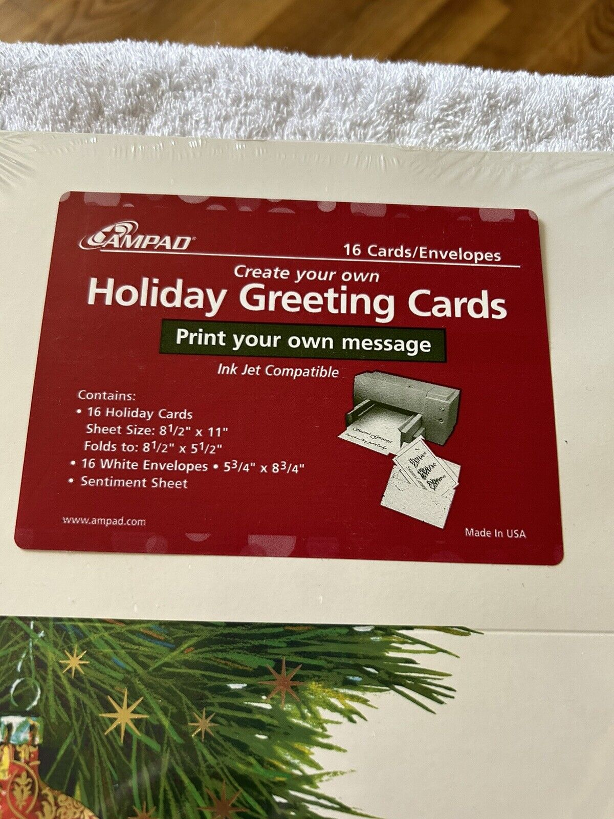 HOLIDAY GREETING CARDS 16 CARDS/ENVELOPES PRINT YOUR OWN MESSAGE