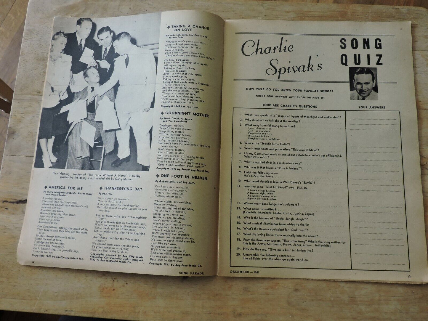 Song Parade Magazine December 1942