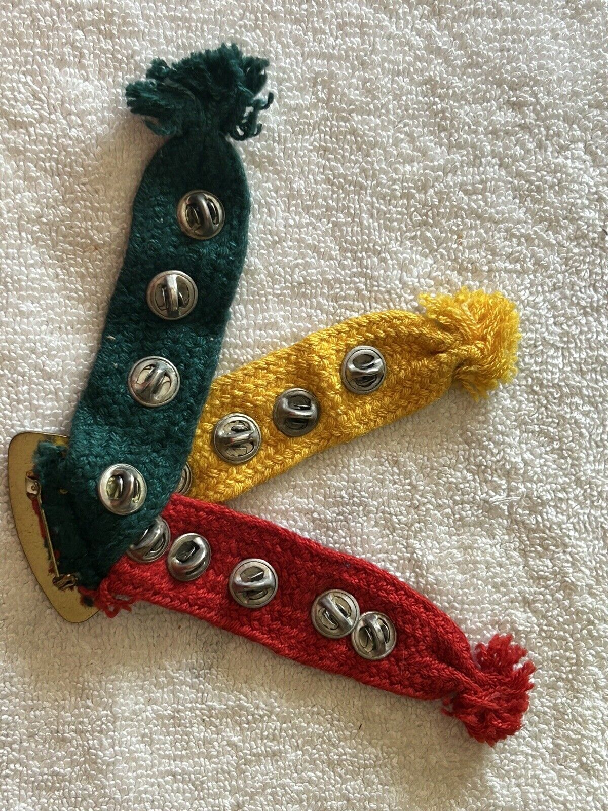 BOY SCOUTS WEBOLOS TRICOLOR RIBBON WITH 14 ACTIVITY PINS