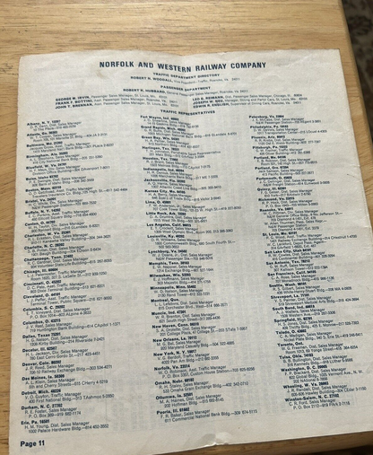 NORFOLK AND WESTERN RAILWAY SYSTEM PASSENGER TRAIN SCHEDULES Eff. APRIL 24. 1966