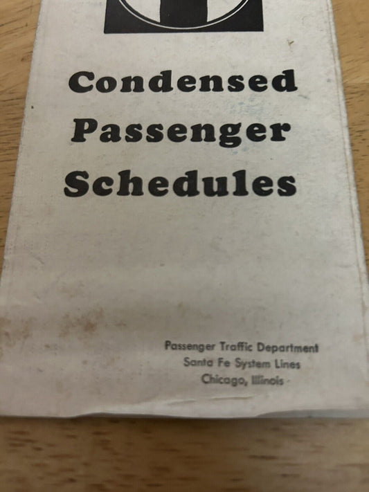 SANTE FE CONDENSED PASSEGER SHEDULES  APRIL 28, 1963