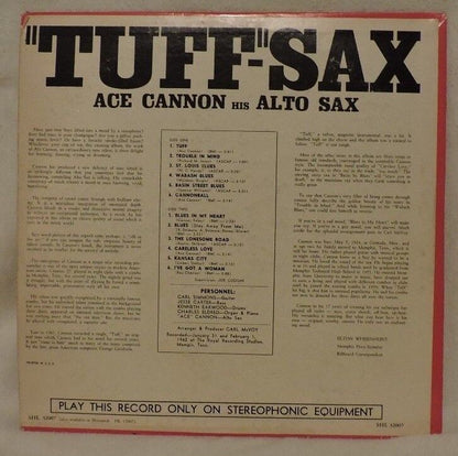 "Tuff-Sax" Ace Cannon His Alto Sax Album 33 1/3 RPM (Recorded 1962)