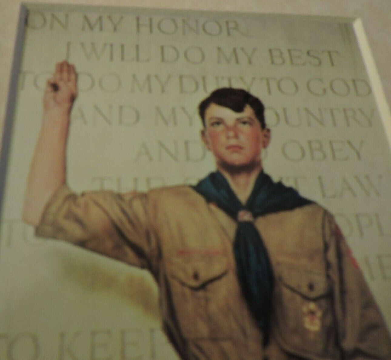 NORMAN ROCKWELL " ON MY HONOR" 6X4 POST CARD MATTED