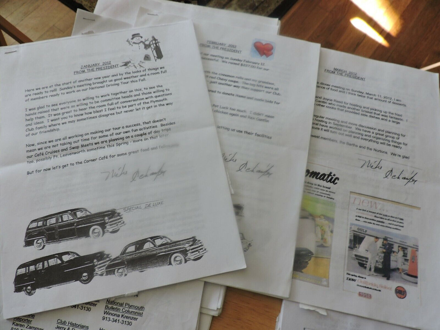 HEART OF AMERICA PLYMOUTH CLUB NEWS--VARIOUS NEWSLETTERS FROM 2010-2014 (18)