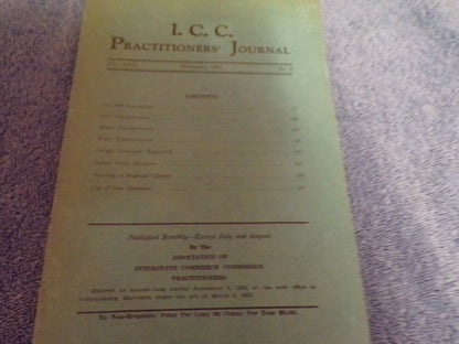 Vintage I. C. C. Practitioners' Journal (1949 Printing)
