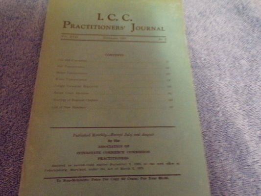 Vintage I. C. C. Practitioners' Journal (1949 Printing)