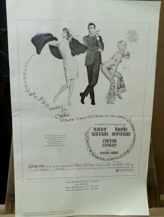 Cactus Flower-Walter Matthau and Ingrid Bergman-Introducing Goldie Hawn