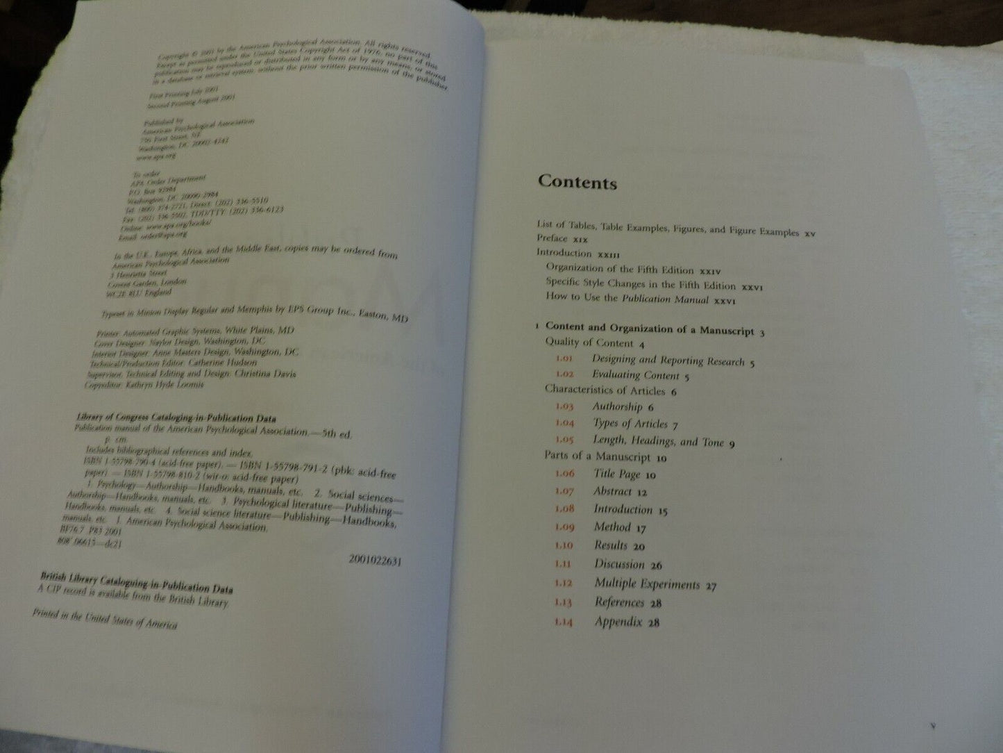 PUBLICATION MANUAL OF THE AMERICAN PSYCHOLOGICAL ASSOCIATION  FIFTH EDITION