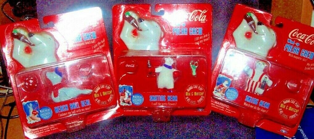 Coke Wind-Up Polar Crew Figurines Lot