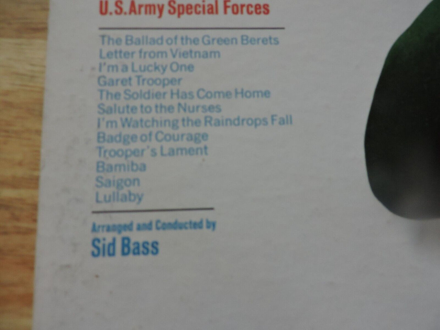 SSgt Barry Sadler "Ballads of The Green Berets" RCA Records LPM3547 Mono LP VG+