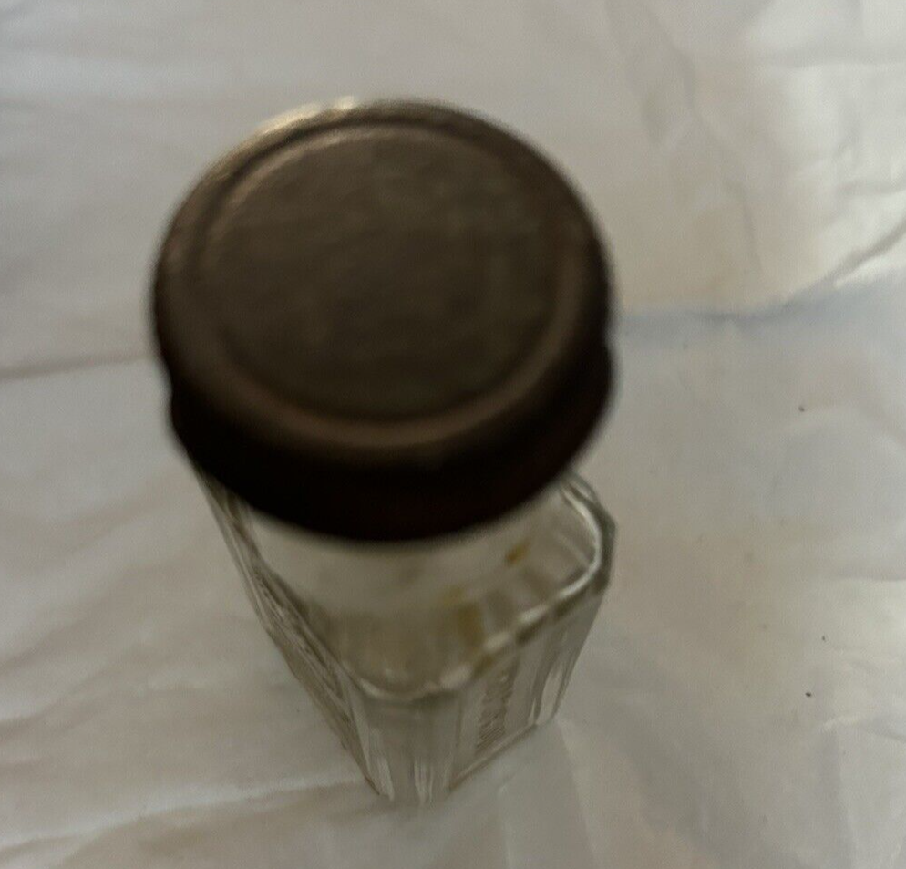 CLEAR VINTAGEBOTTLE WITH METAL SCREW ON CAP(EMPTY)
