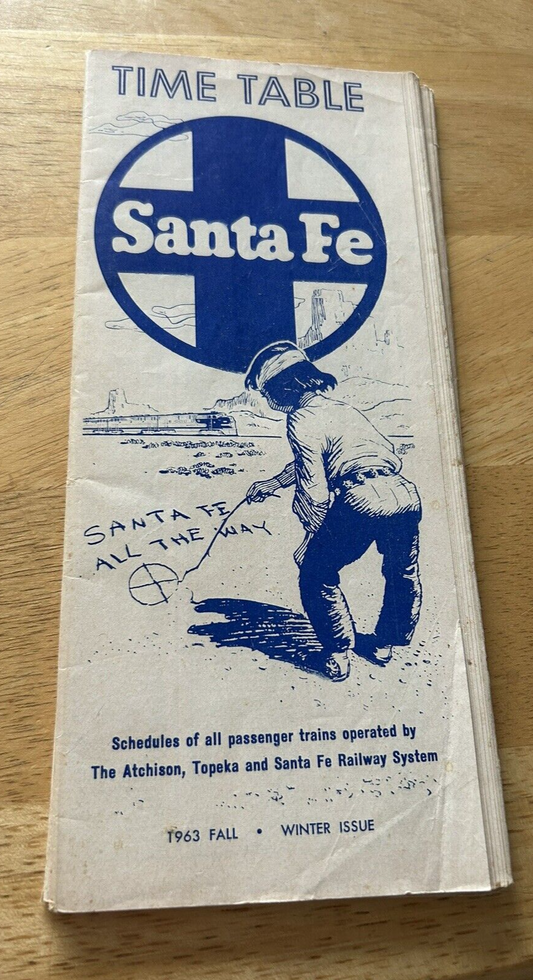 SANTA FE TIMETABLE 1963 FALL/WINTER