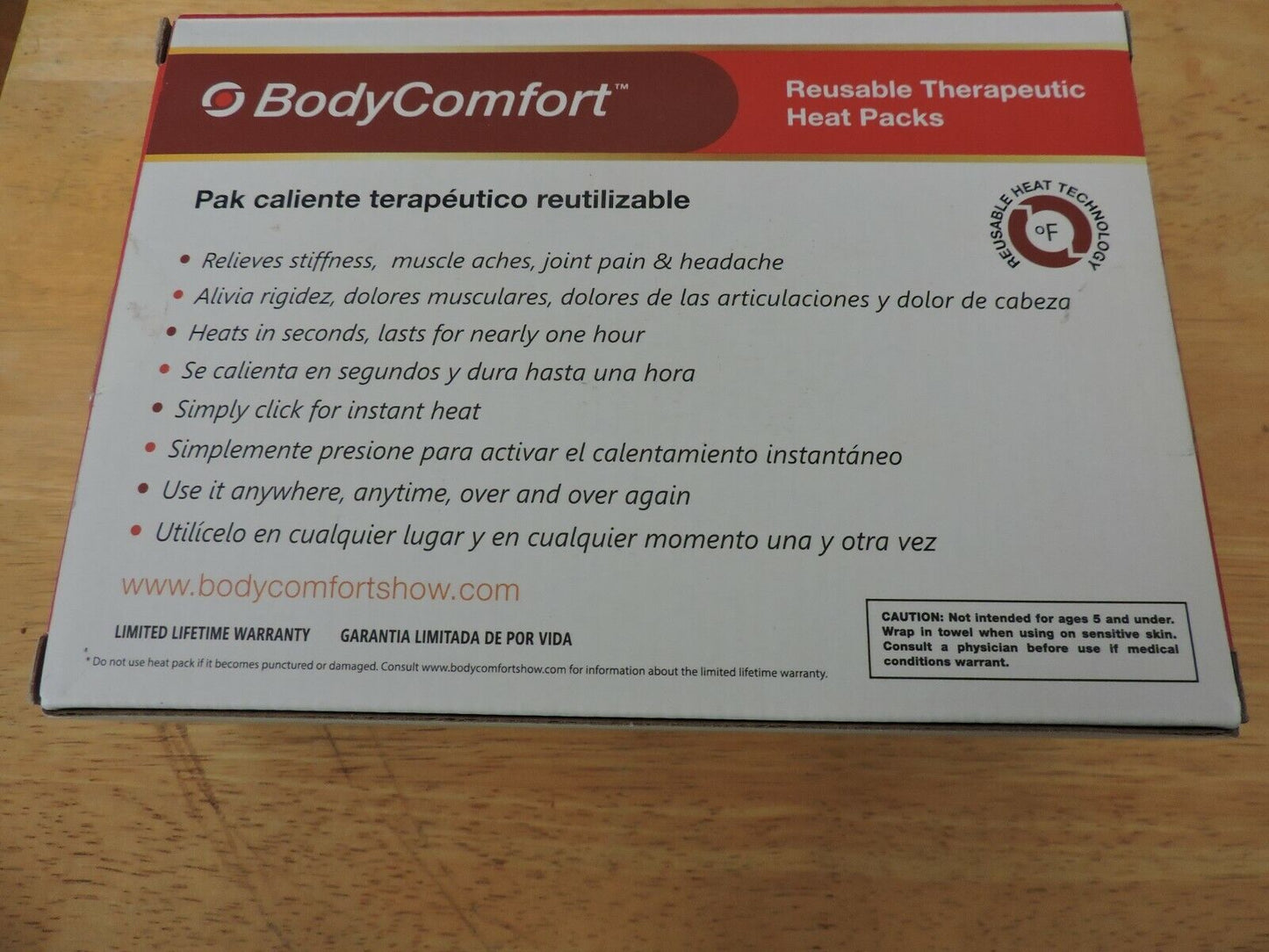 Body Comfort Reusable Therapeutic Heat Pads (6 Pieces =13x6,11x6 and 4--3.5x2.5)
