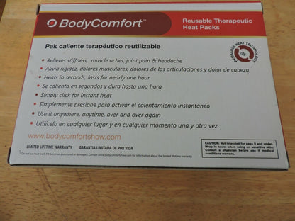 Body Comfort Reusable Therapeutic Heat Pads (6 Pieces =13x6,11x6 and 4--3.5x2.5)