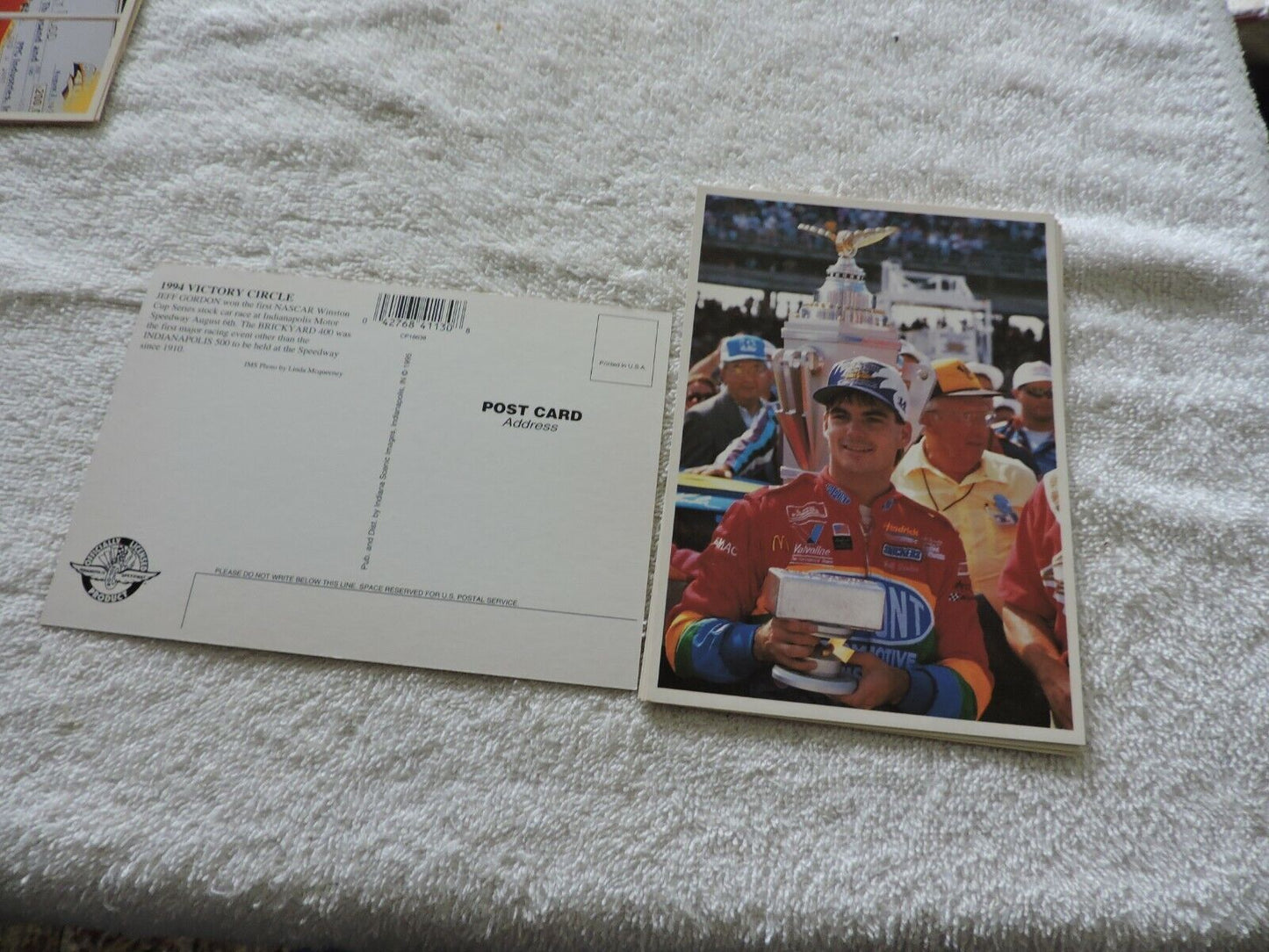 1994 VICTORY CIRCLE JEFF GORDON WINNER 1ST NASCAR WINSTON CUP UNPOSTED POST CARD