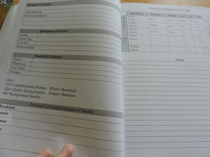 BLOOD SUGAR MOITORING DIARY BOOK