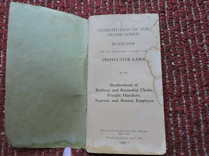 1943 Brotherhood of Railway & Steamship Constitution Grand Lodge Statutes