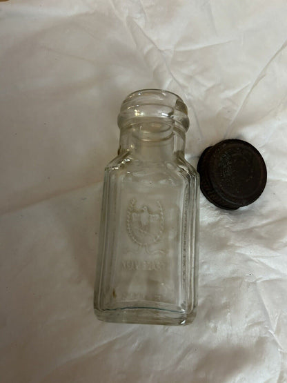 CLEAR VINTAGEBOTTLE WITH METAL SCREW ON CAP(EMPTY)