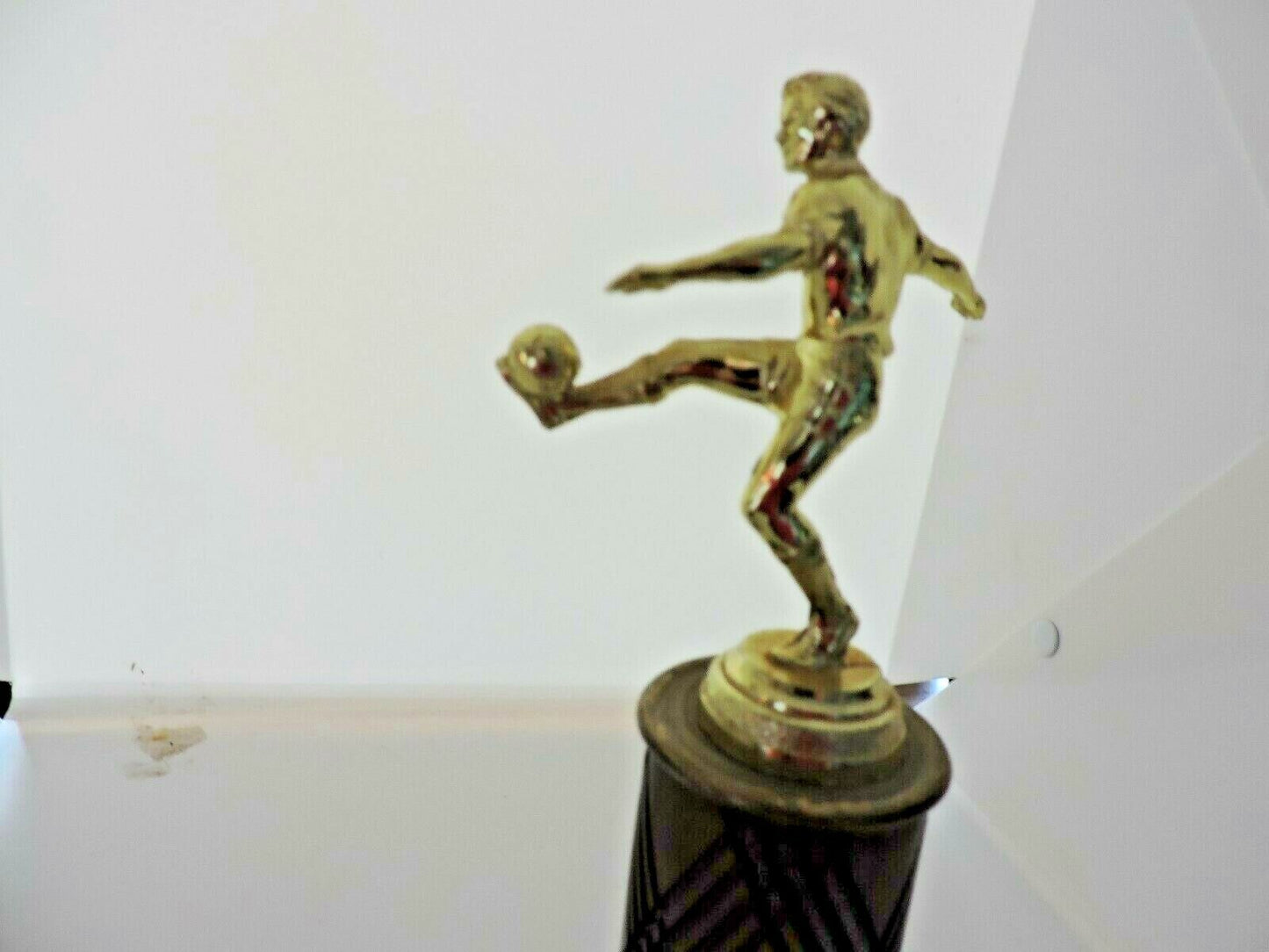 SOCCER TROPHY-10  INCHES TALL,  3X4  INCH WOODEN  BASE