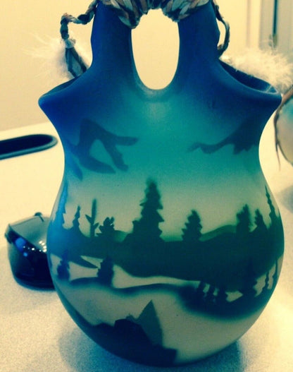 WEDDING VASE - SOUTHWEST INFLUENCE - HAND PAINTED