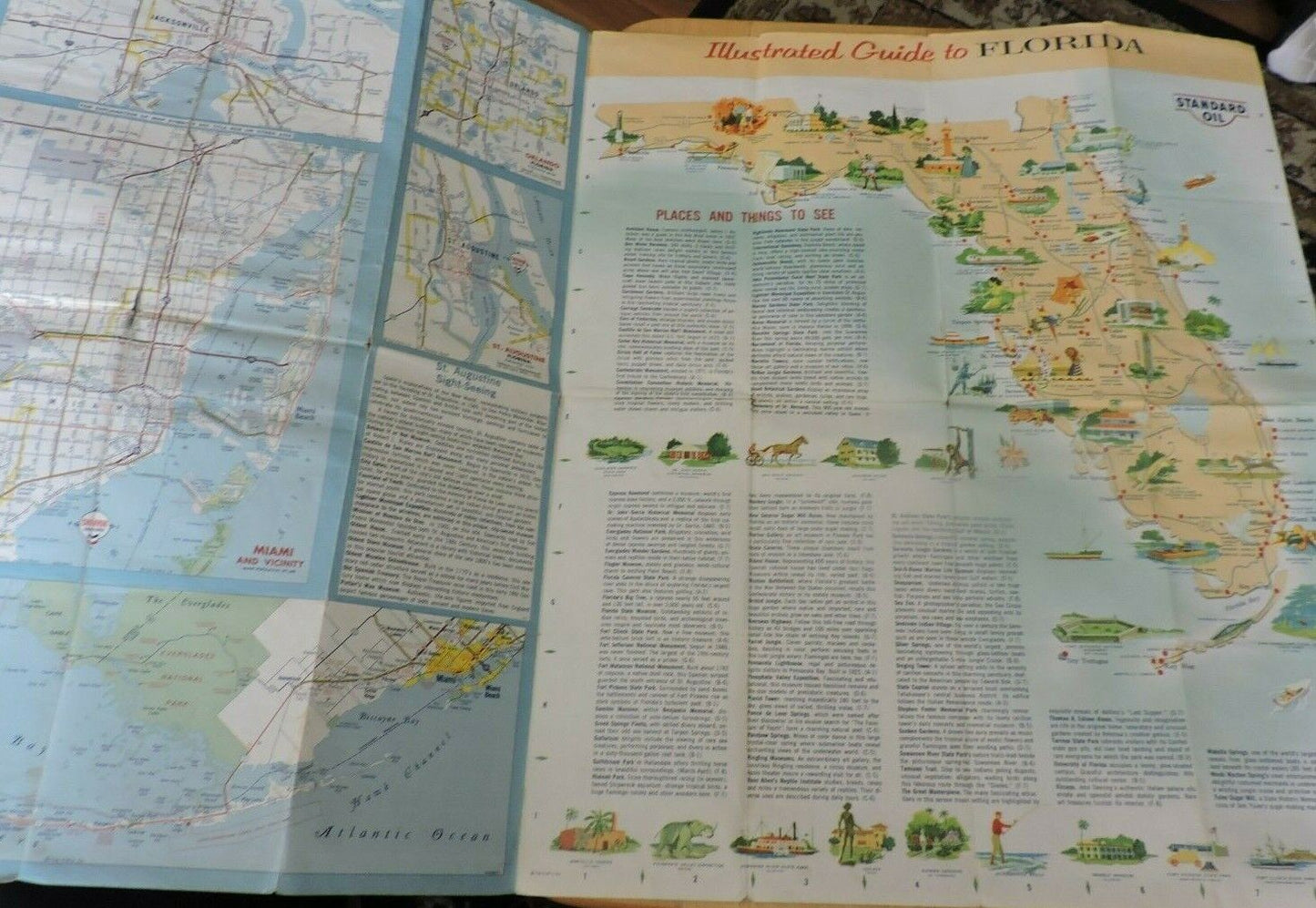 Florida State Road Map Standard Oil Company no date