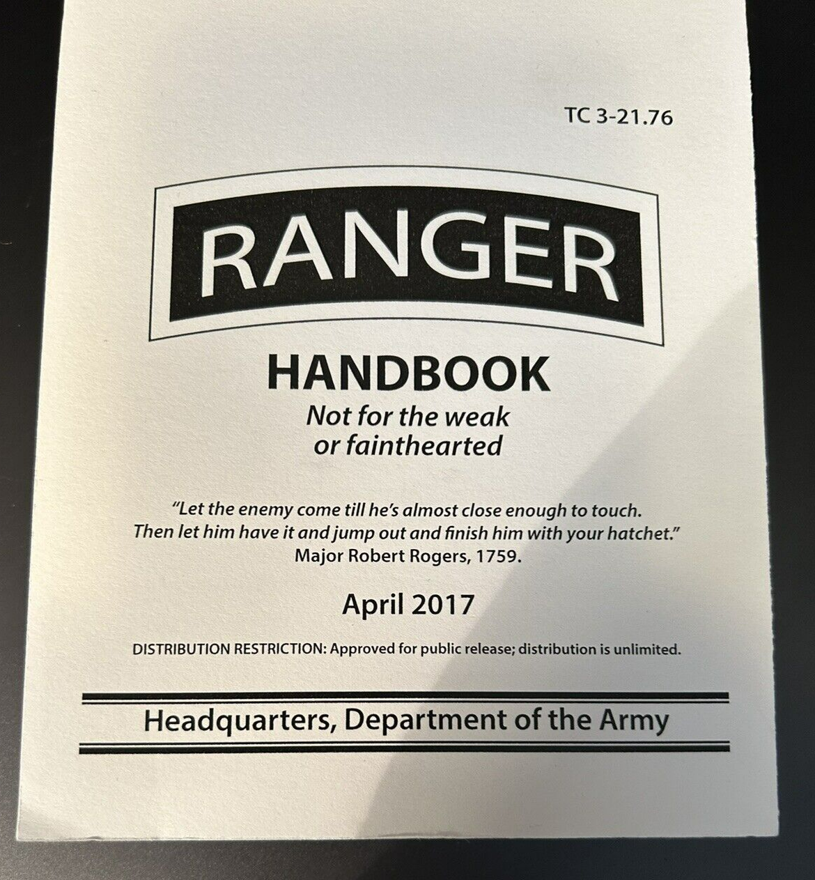 Ranger Handbook (Not for the weak or fainthearted) 2017 Edition