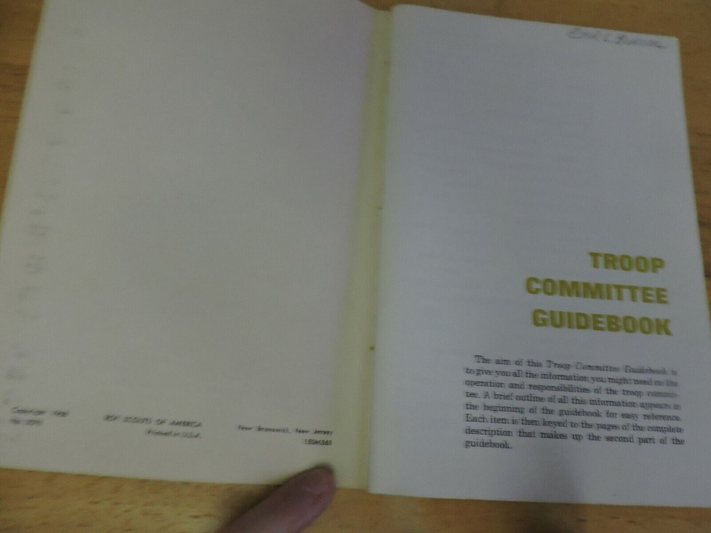 TROOP COMMITTEE GUIDEBOOK, BOY SCOUTS OF AMERICA, 1968