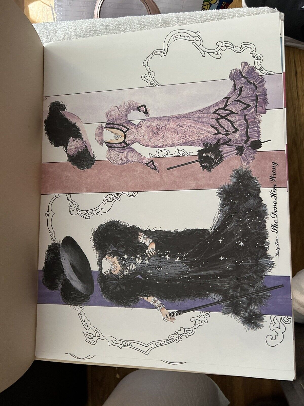 THREE SHEETS OF BEAUTIFUL OUTFITS--NO DOLL--BEULALI PEEL ME A GRAPE
