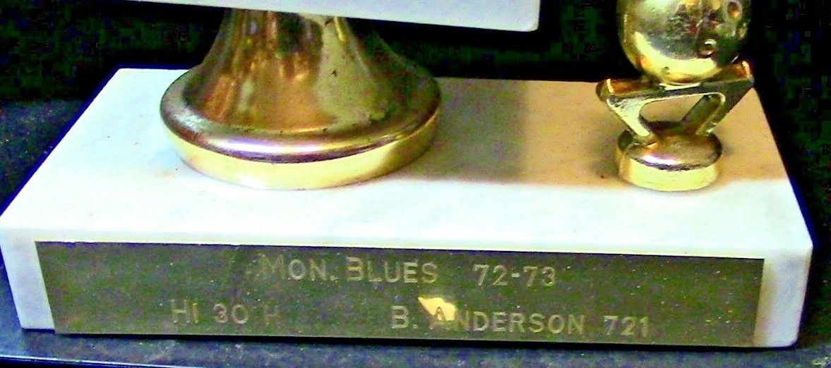 Bowling Trophy (Ready for a new engraving plate) 14" Tall