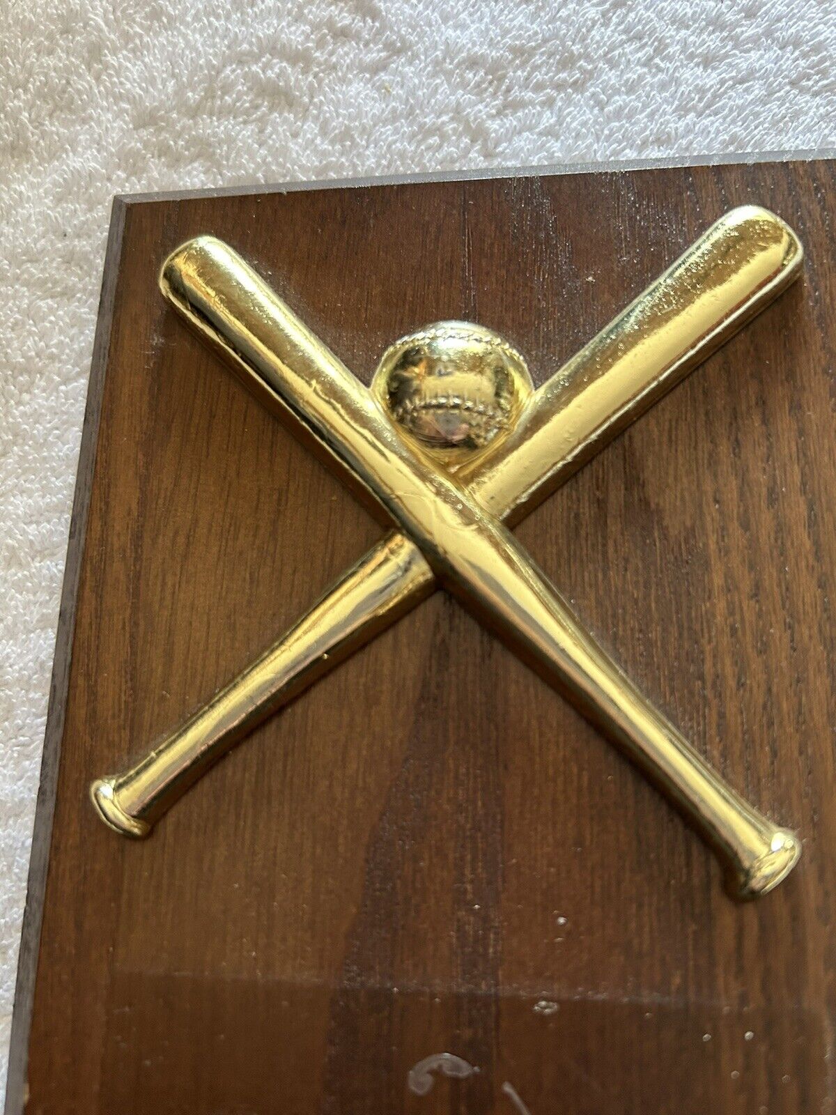 PLAQUE:  BATS--WOOD BASE-- 6.5X 4.5 X.5 INCHES