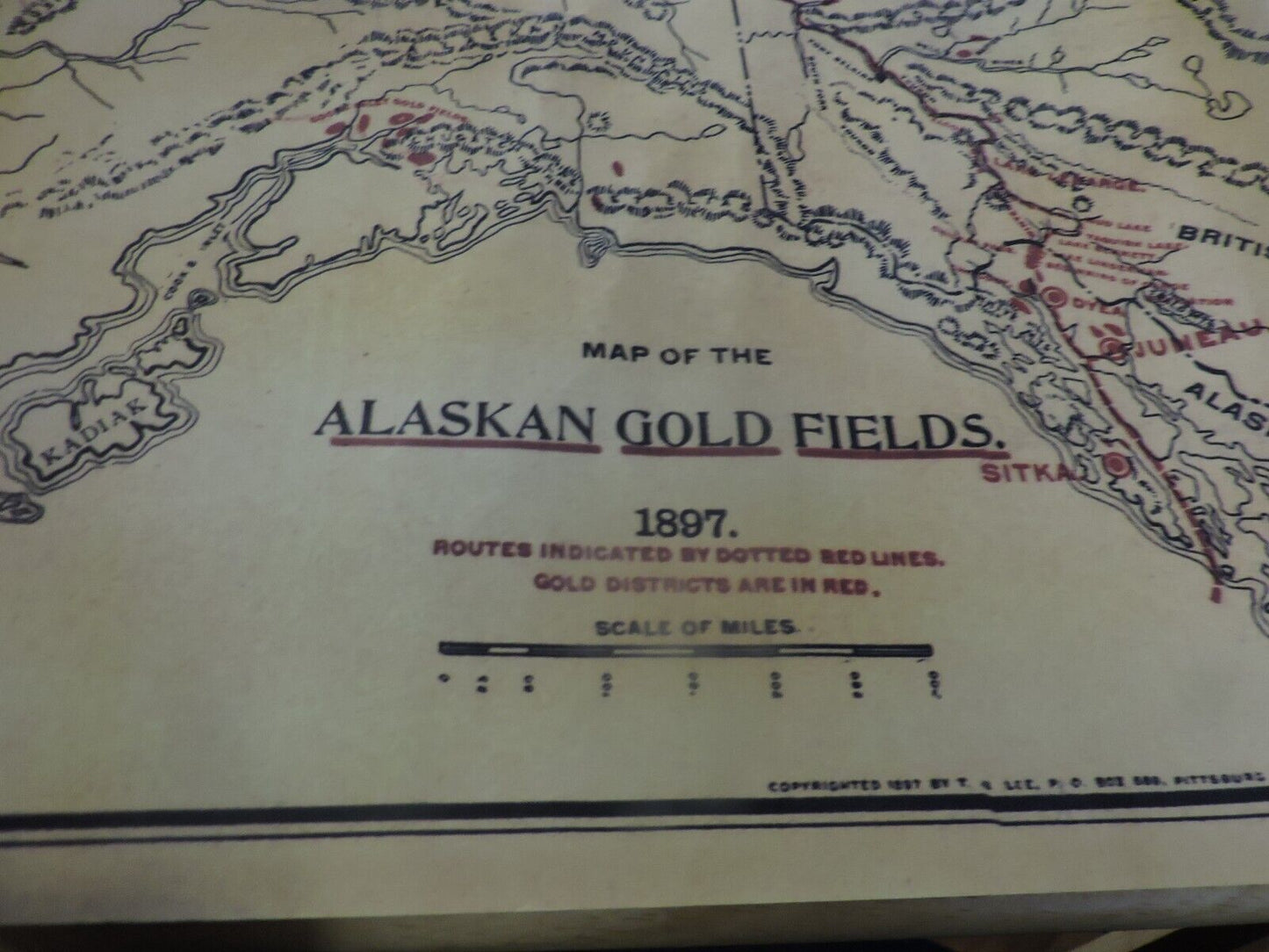 MAP OF THE ALASKAN GOLD FIELDS OF 1897-SOUVENIR OF ALSKA
