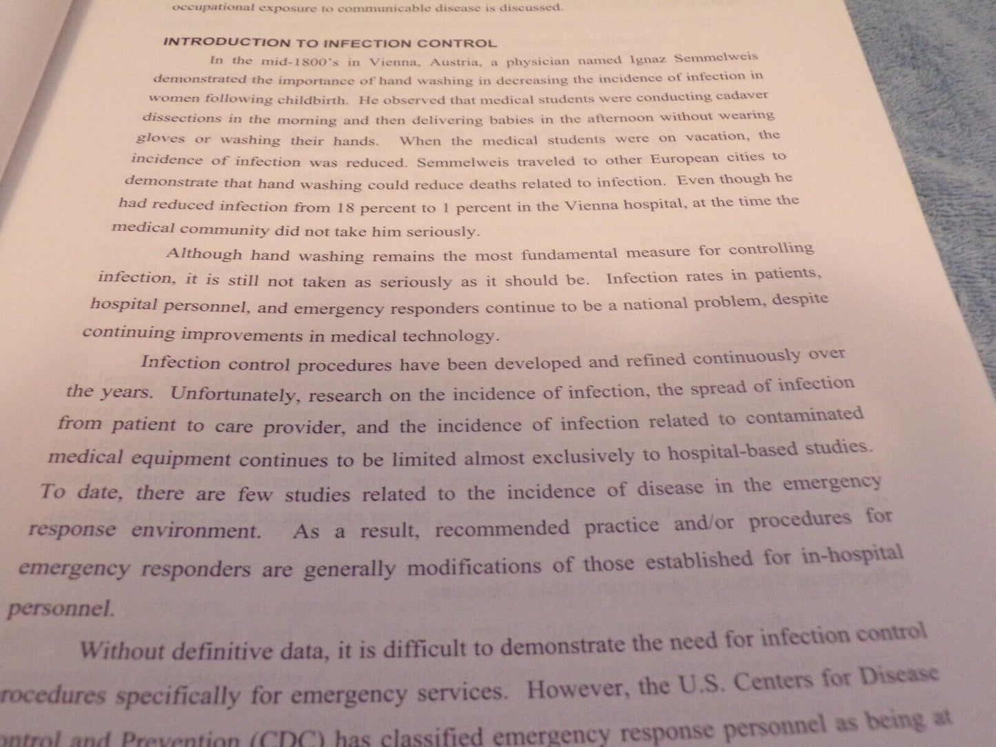 Guide To Managing An Emergency Service Infection Control Program
