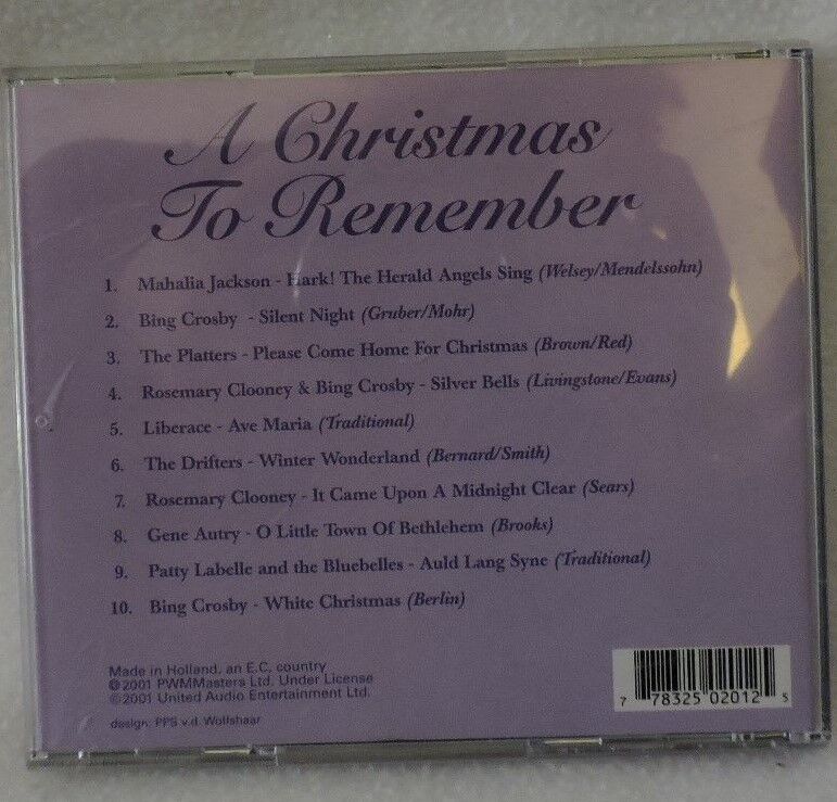 A Christmas To Remember Original Artists Music CD-The Platters/Bing Crosby, ETC.