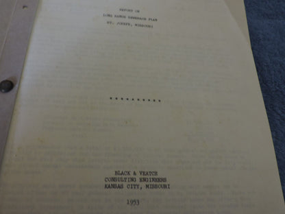 Vintage (1953) Report on Long Range Sewerage Plan (St. Joseph, Missouri)