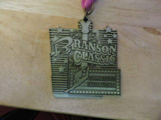 BRANSON CLASSIC GYMNASTICS INVITATIONAL 3X2.5 INCH MEDALYELLOW 2ND PLACE RIBBON