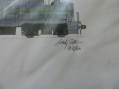 MID SOUTH TRAIN  ENGINE SIGNED & NUMBERED  PRINT 14X8.5 INCHES