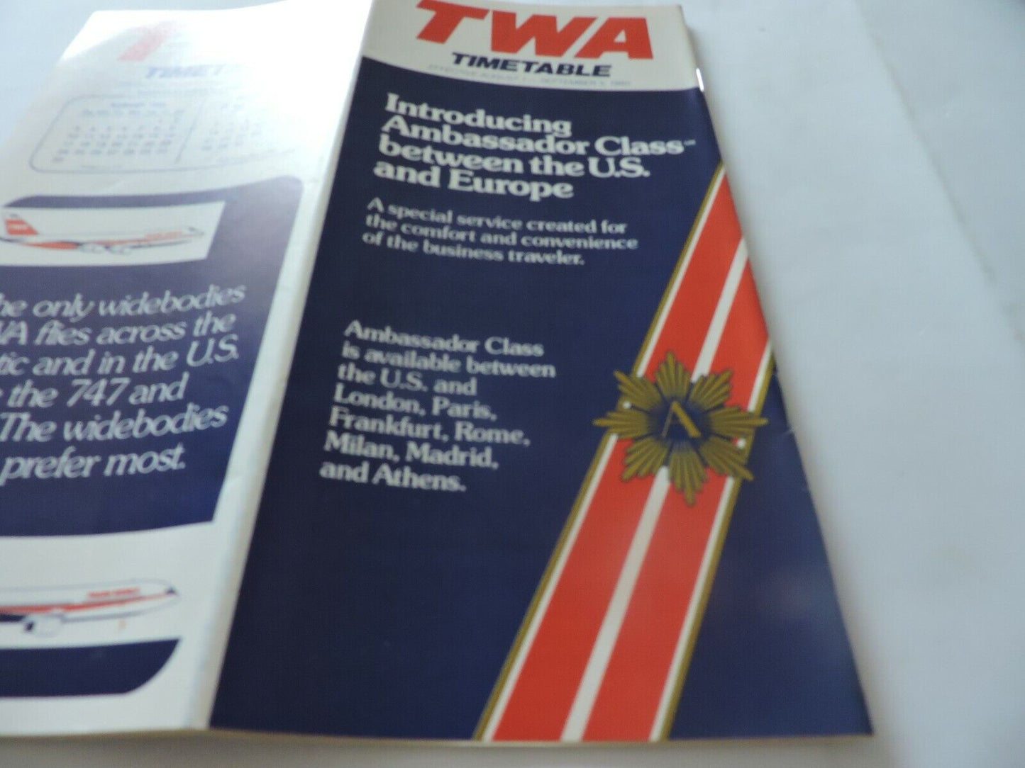 TWA  TIMETABLE AUGUST 1-SEPTEMBER 3. 1980