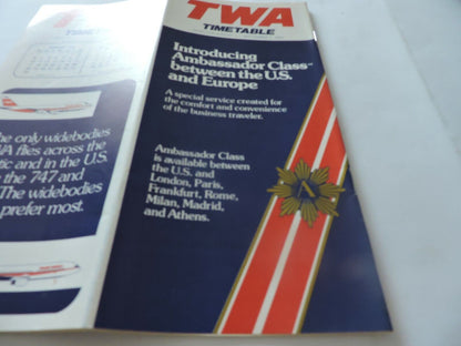 TWA  TIMETABLE AUGUST 1-SEPTEMBER 3. 1980