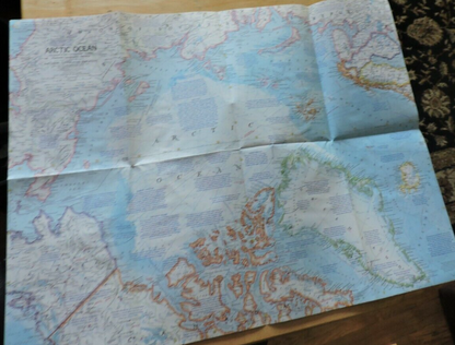 NATIONAL GEORGRAPHIC MAP OF ARCTIC OCEAN/ARTIC OCEAN FLOOR   2 SIDED MAP