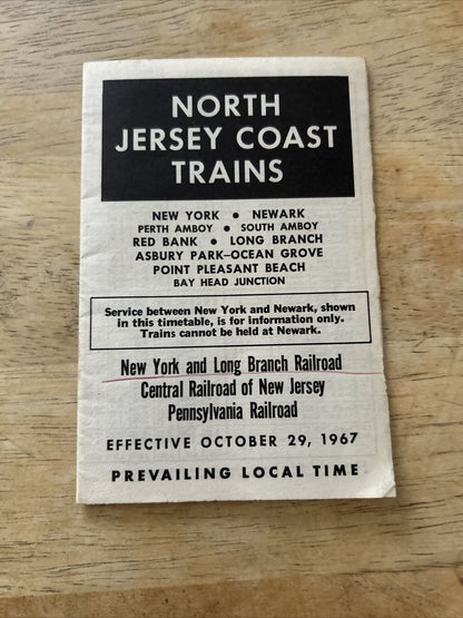 North Jersey Coast Trains Time Table Oct 29 1967