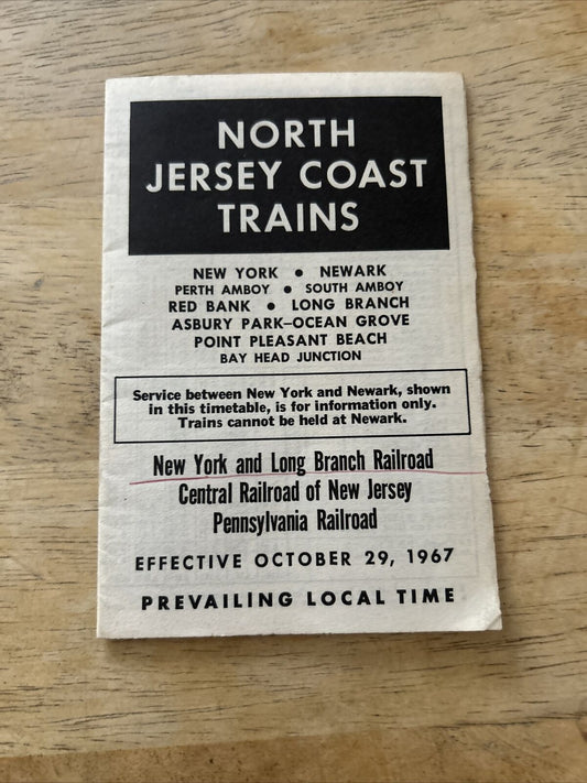 North Jersey Coast Trains Time Table Oct 29 1967