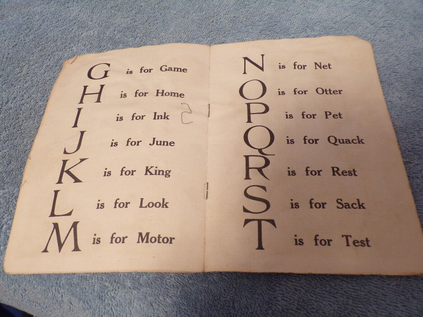 Vintage Cloth Book: "Darlings" Alphabet Learning Book