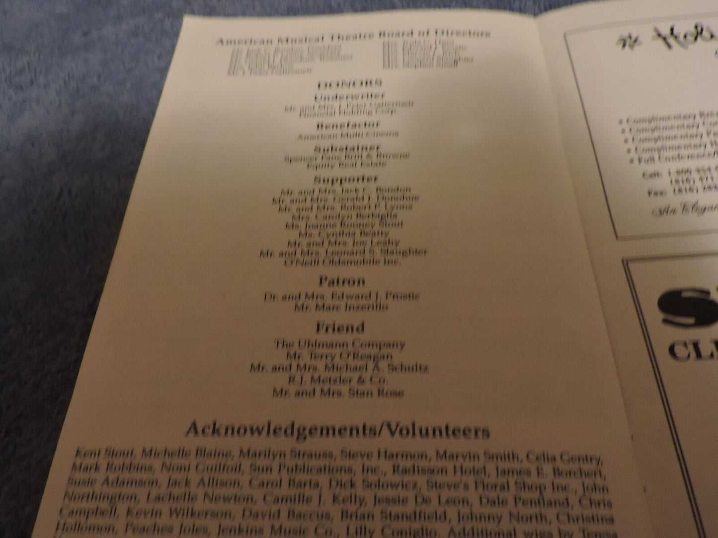 American Musical Theatre Forbidden Broadway Pamphlet
